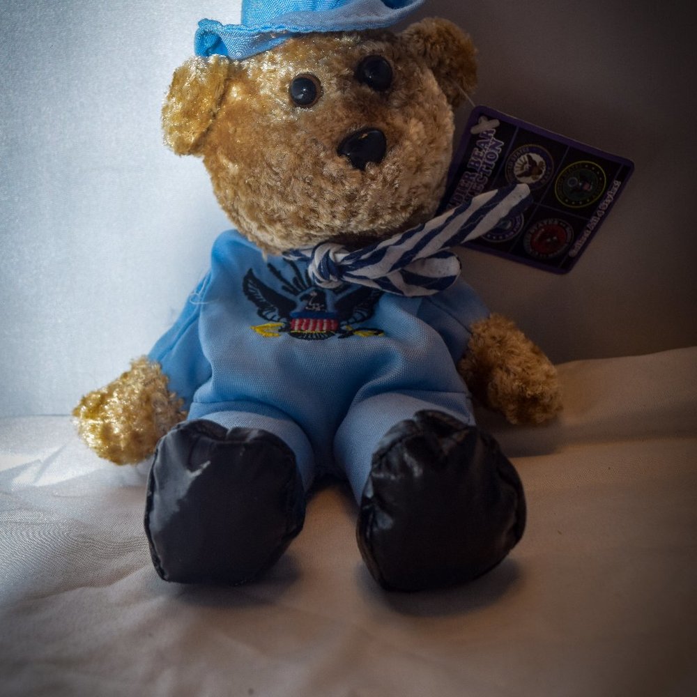 Vintage Soldier Bear Collection Navy Teddy Bear - 10" plush with original tag